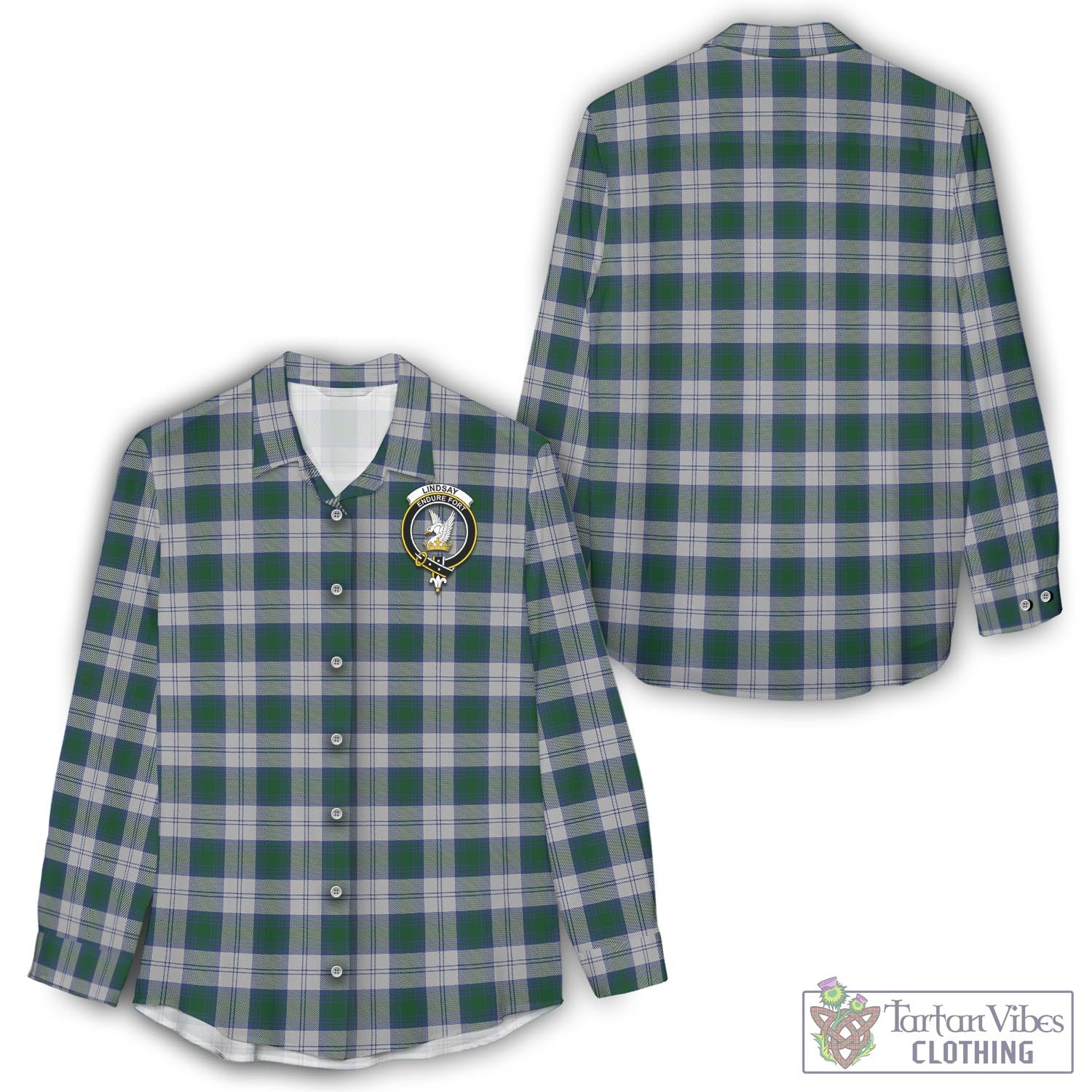 Tartan Vibes Clothing Lindsay Dress Tartan Womens Casual Shirt with Family Crest