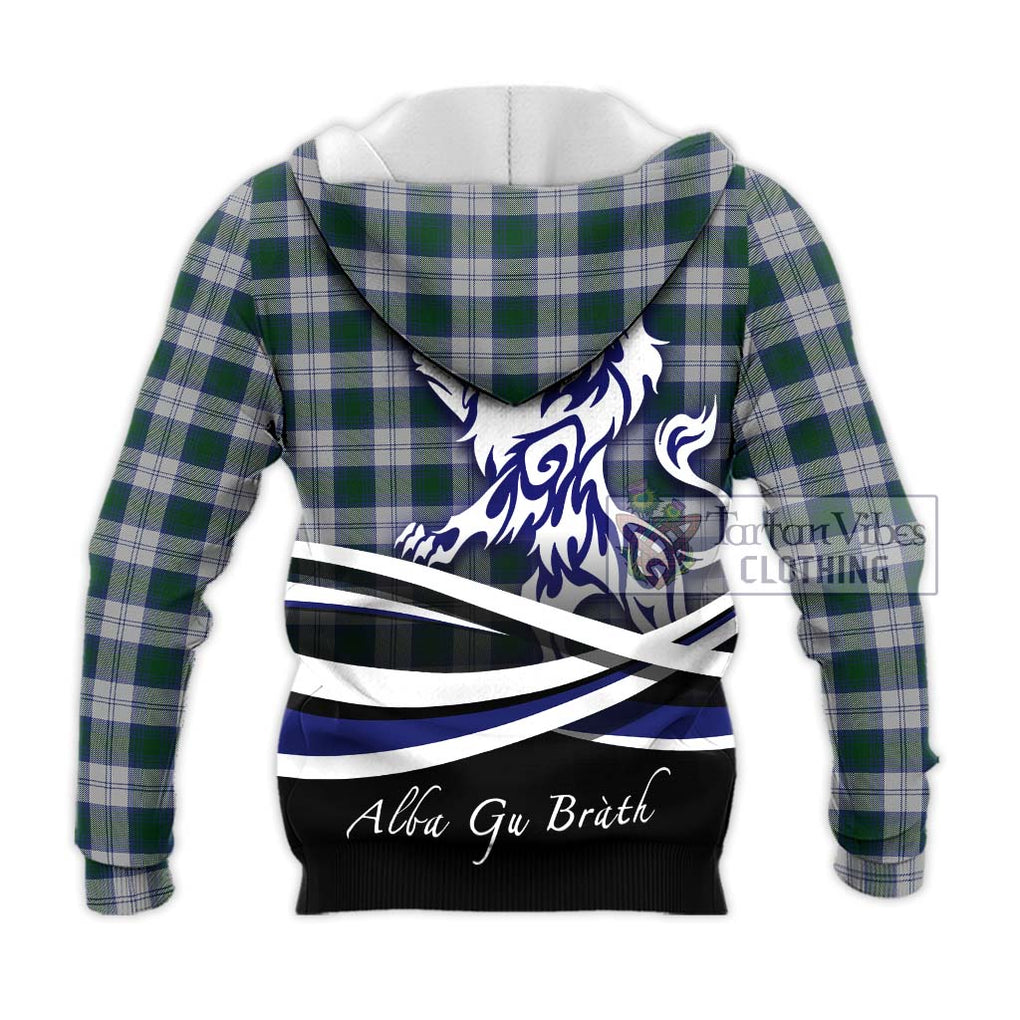 Lindsay Dress Tartan Knitted Hoodie with Alba Gu Brath Regal Lion Emblem - Tartanvibesclothing Shop