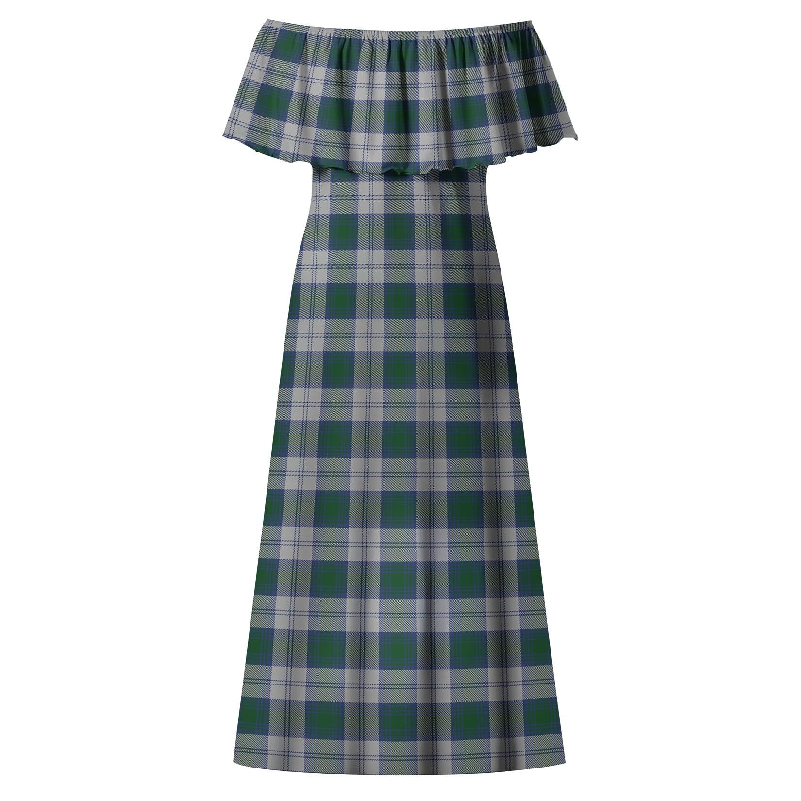 Lindsay Dress Tartan Off Shoulder Long Dress - Tartanvibesclothing