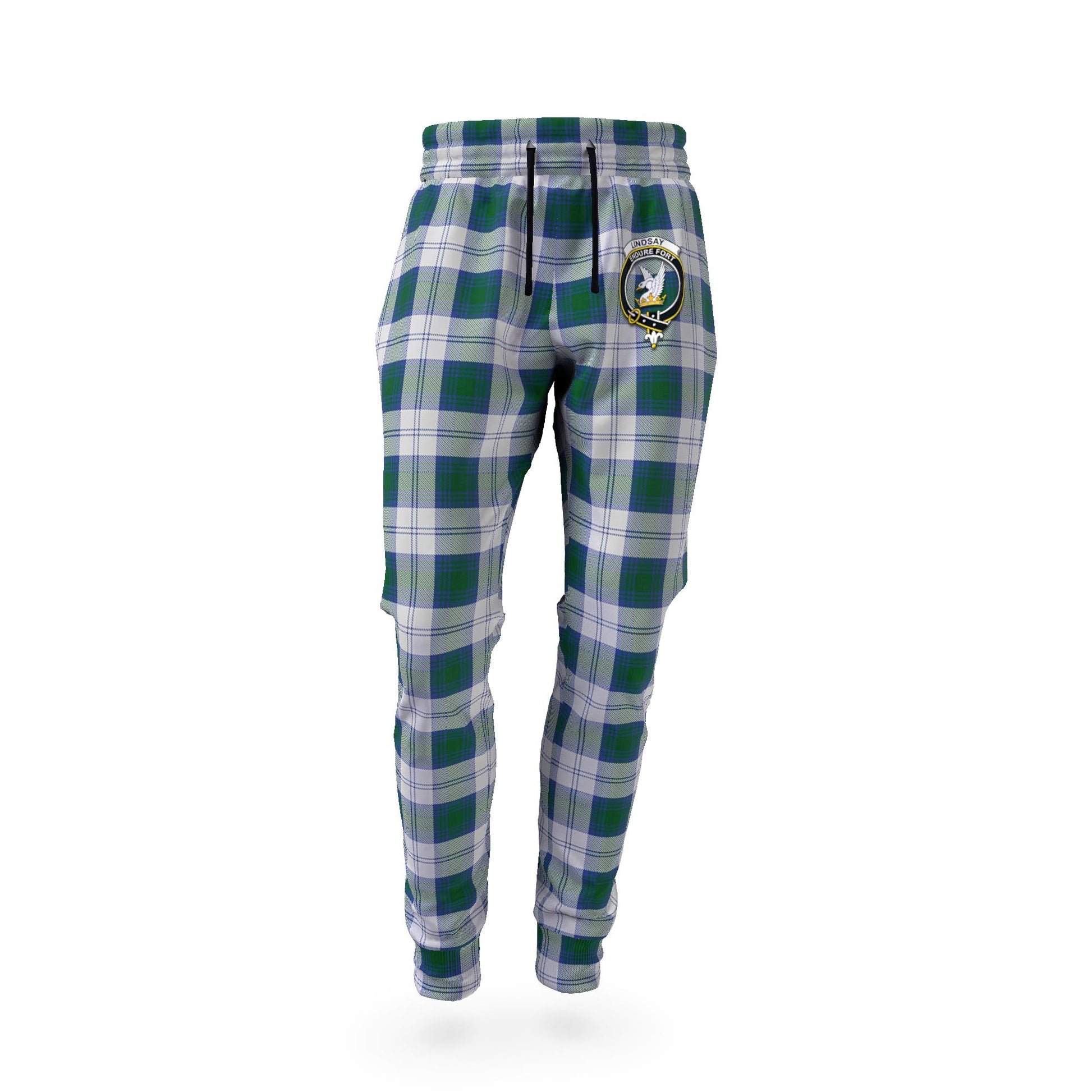 Lindsay Dress Tartan Joggers Pants with Family Crest - Tartan Vibes Clothing