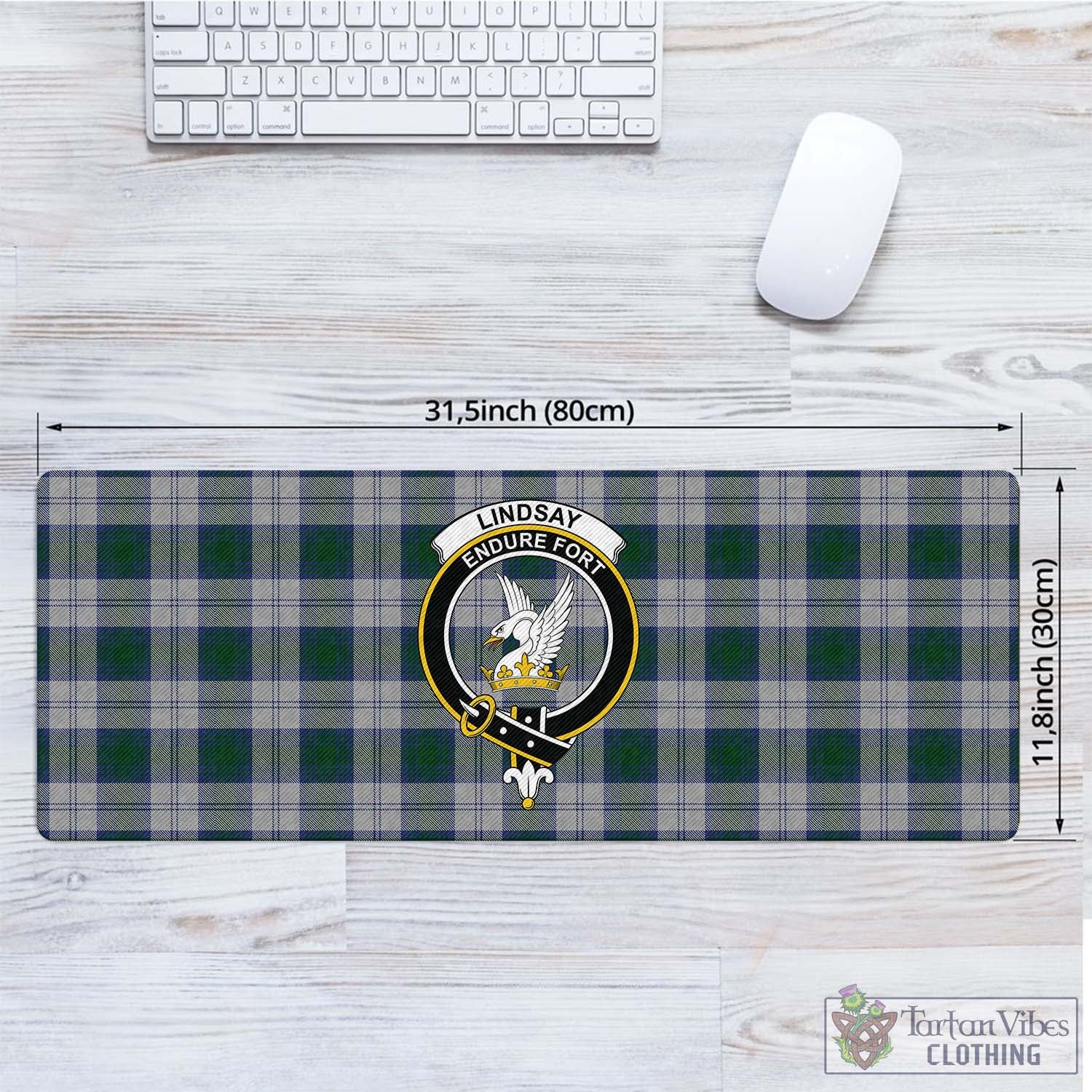 Tartan Vibes Clothing Lindsay Dress Tartan Mouse Pad with Family Crest