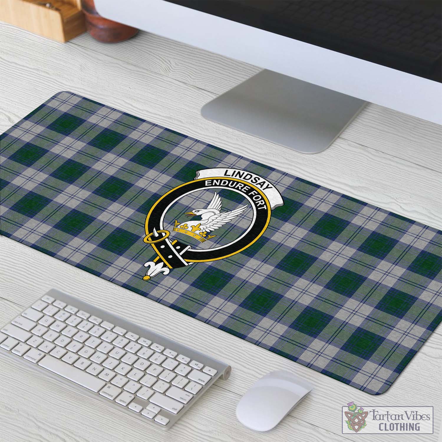 Tartan Vibes Clothing Lindsay Dress Tartan Mouse Pad with Family Crest