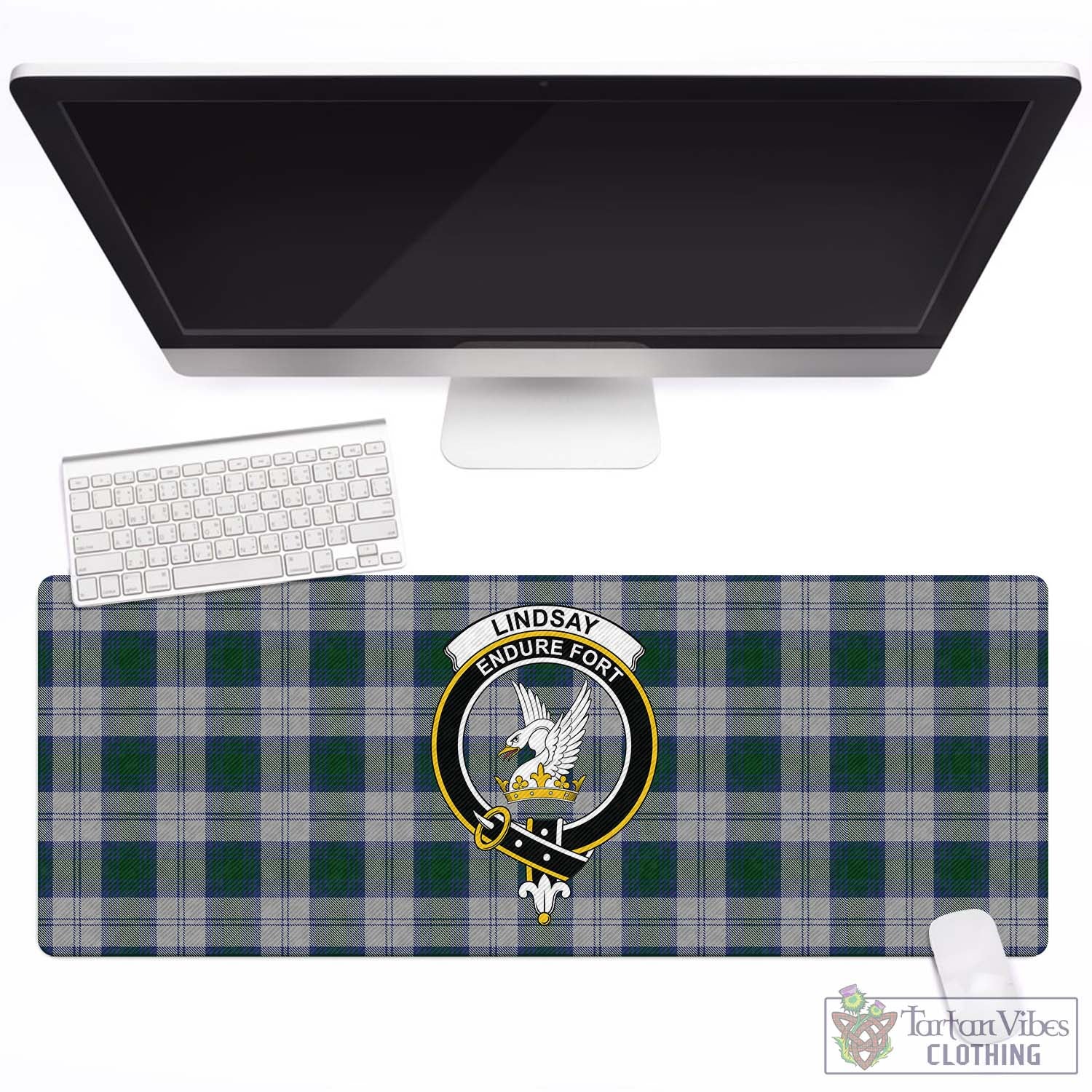 Tartan Vibes Clothing Lindsay Dress Tartan Mouse Pad with Family Crest