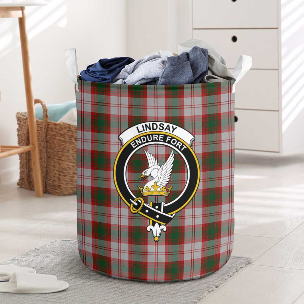 Lindsay Dress Red Tartan Laundry Basket with Family Crest One Size - Tartanvibesclothing Shop