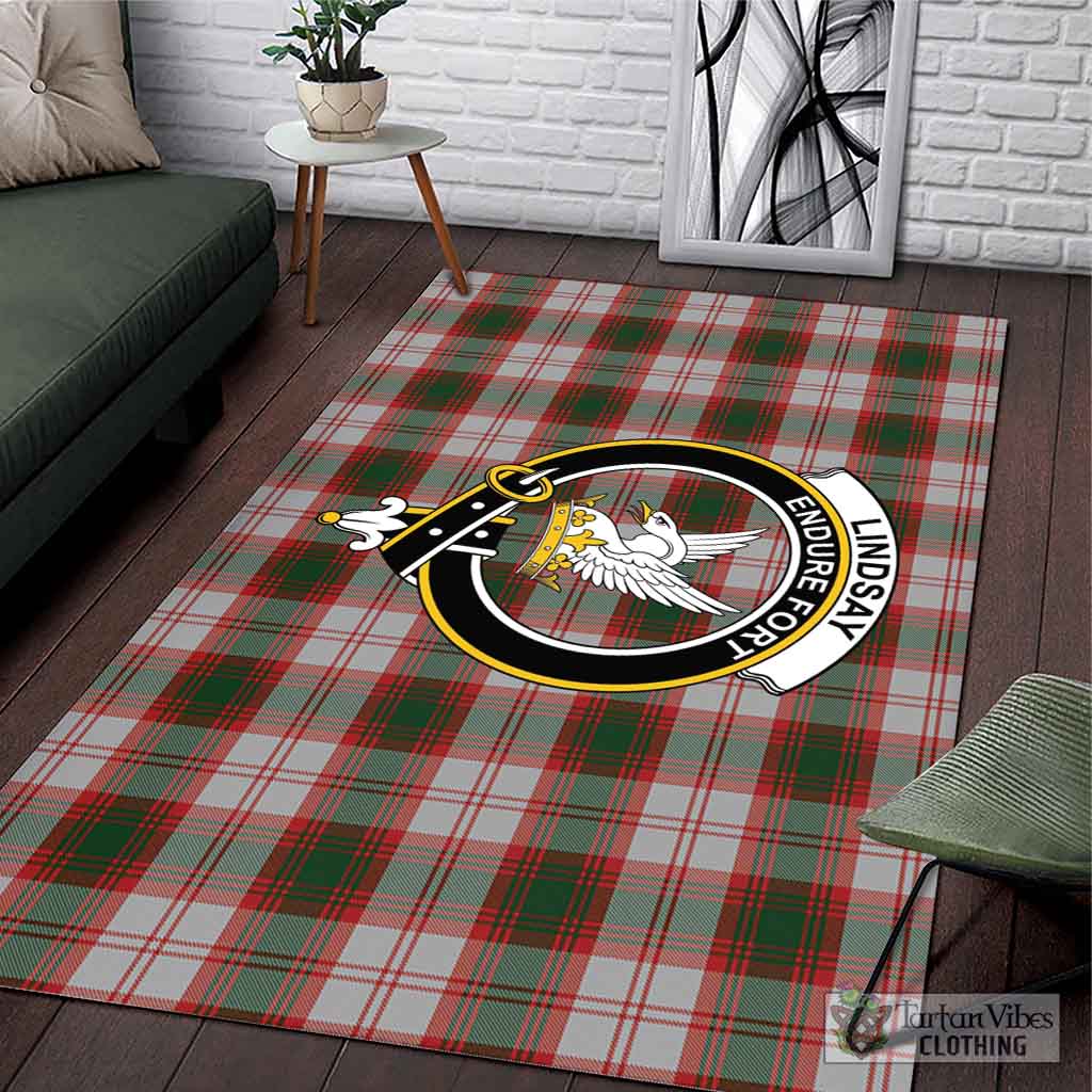 Tartan Vibes Clothing Lindsay Dress Red Tartan Area Rug with Family Crest