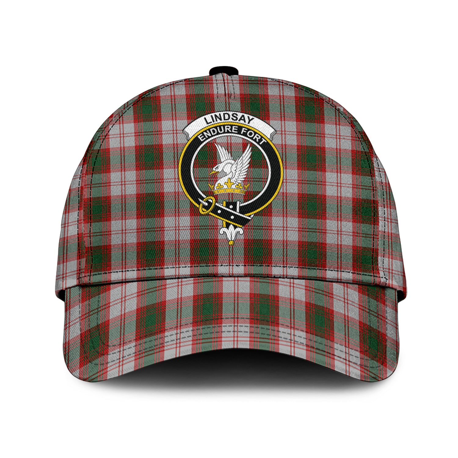 Lindsay Dress Red Tartan Classic Cap with Family Crest Classic Cap Universal Fit - Tartan Vibes Clothing