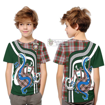 Lindsay Dress Red Tartan Kid T-Shirt with Epic Bagpipe Style