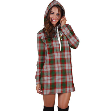 Lindsay Dress Red Tartan Hoodie Dress with Family Crest