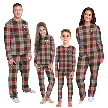 Lindsay Dress Red Tartan Pajamas Family Set with Family Crest