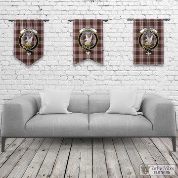 Lindsay Dress Red Tartan Gonfalon, Tartan Banner with Family Crest