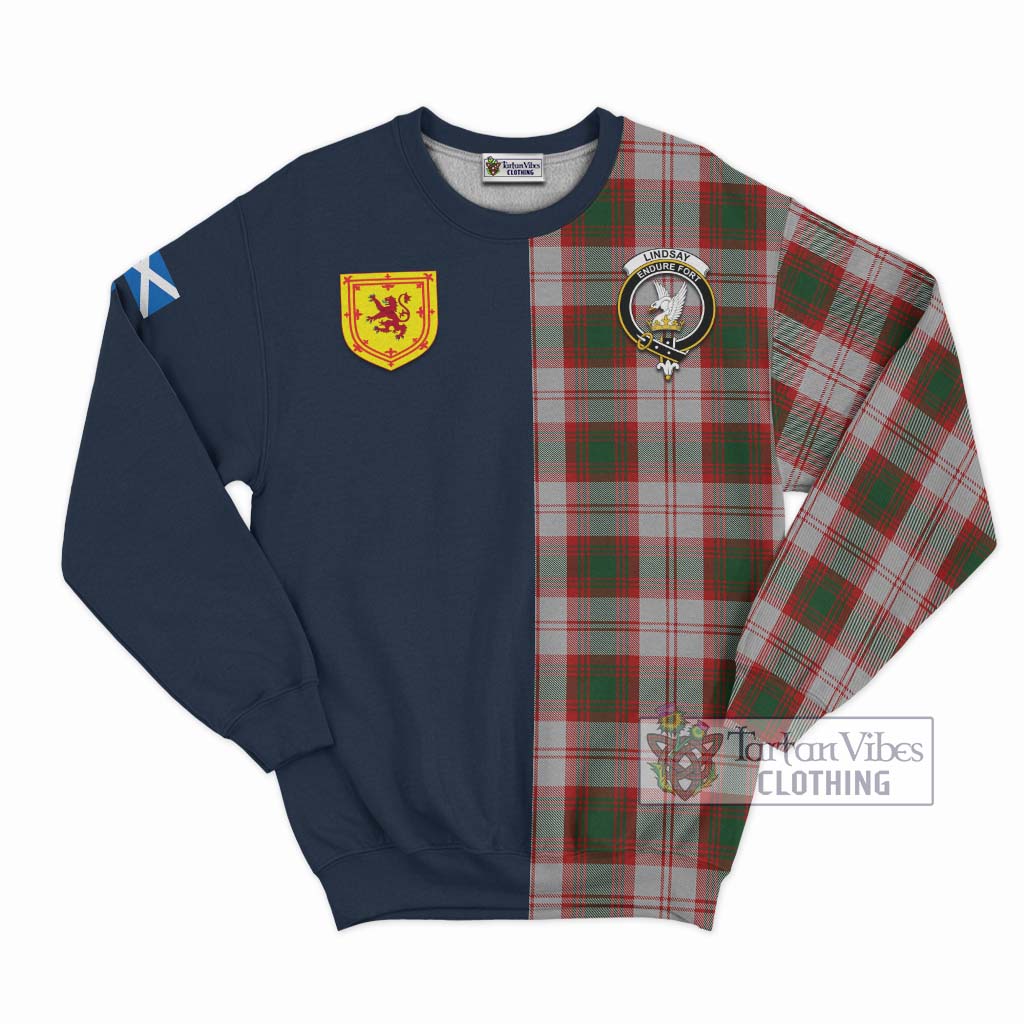 Tartan Vibes Clothing Lindsay Dress Red Tartan Sweatshirt with Scottish Lion Royal Arm Half Style