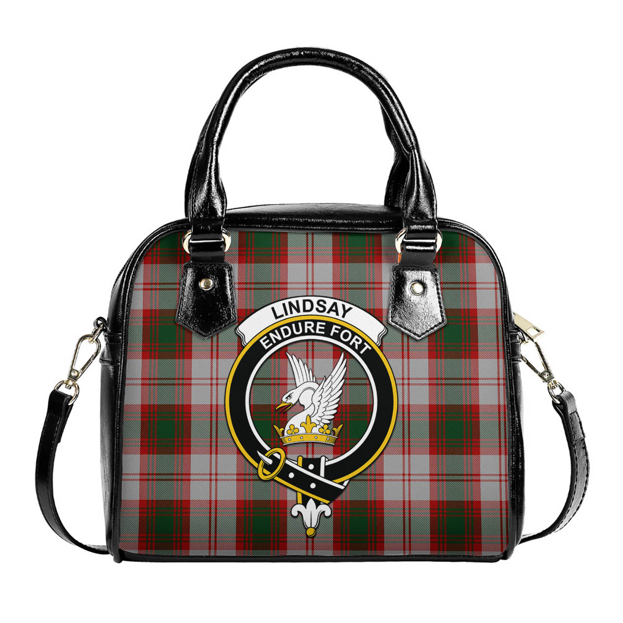 Lindsay Dress Red Tartan Shoulder Handbags with Family Crest One Size 6*25*22 cm - Tartanvibesclothing