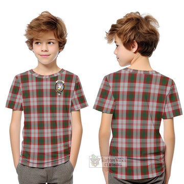 Lindsay Dress Red Tartan Kid T-Shirt with Family Crest