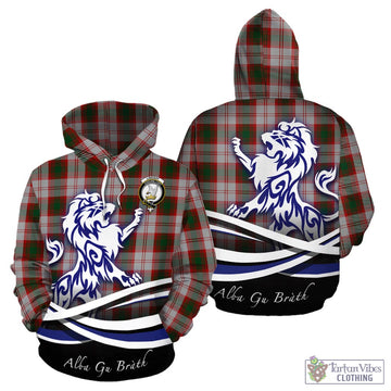 Lindsay Dress Red Tartan Hoodie with Alba Gu Brath Regal Lion Emblem