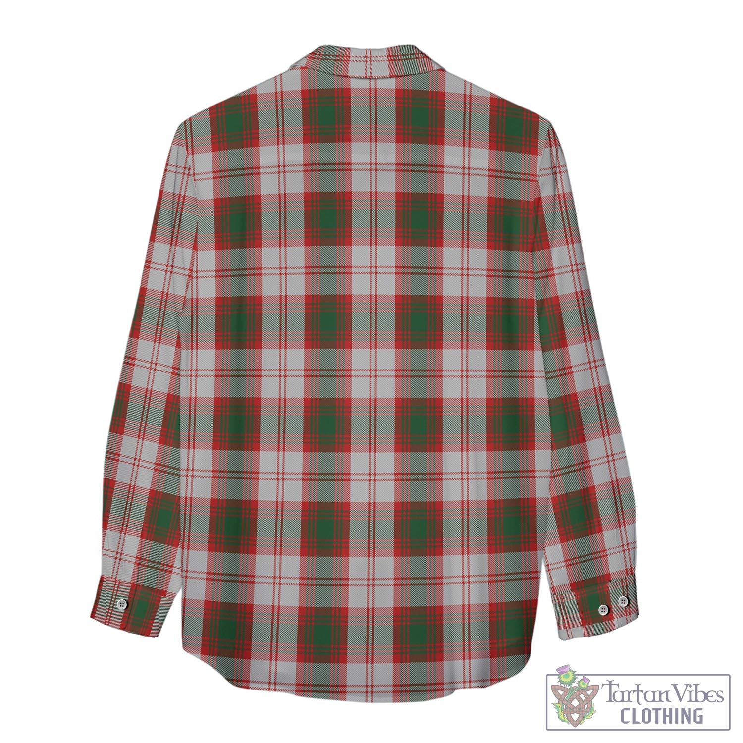 Tartan Vibes Clothing Lindsay Dress Red Tartan Womens Casual Shirt with Family Crest