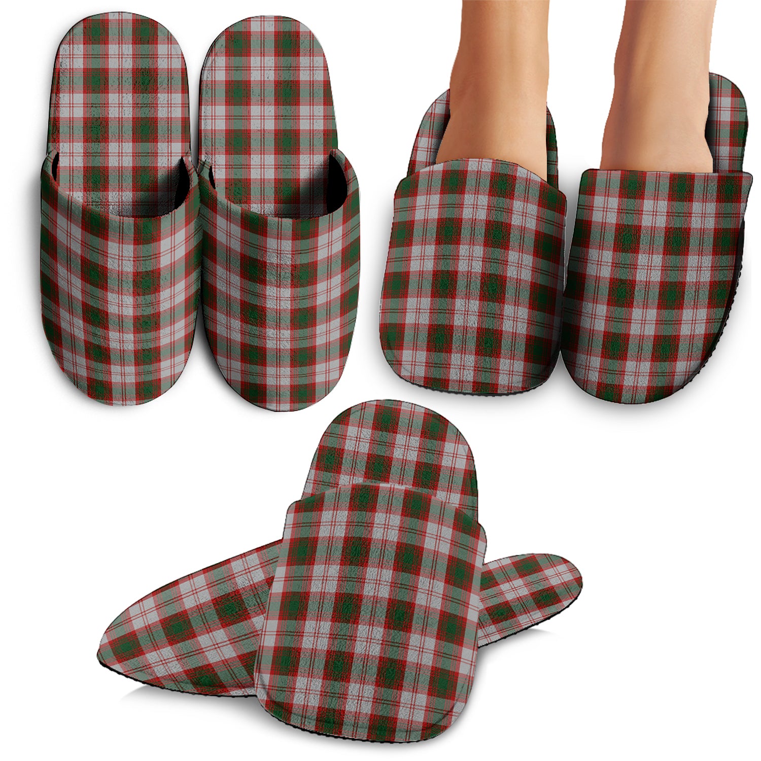 Lindsay Dress Red Tartan Home Slippers - Tartanvibesclothing