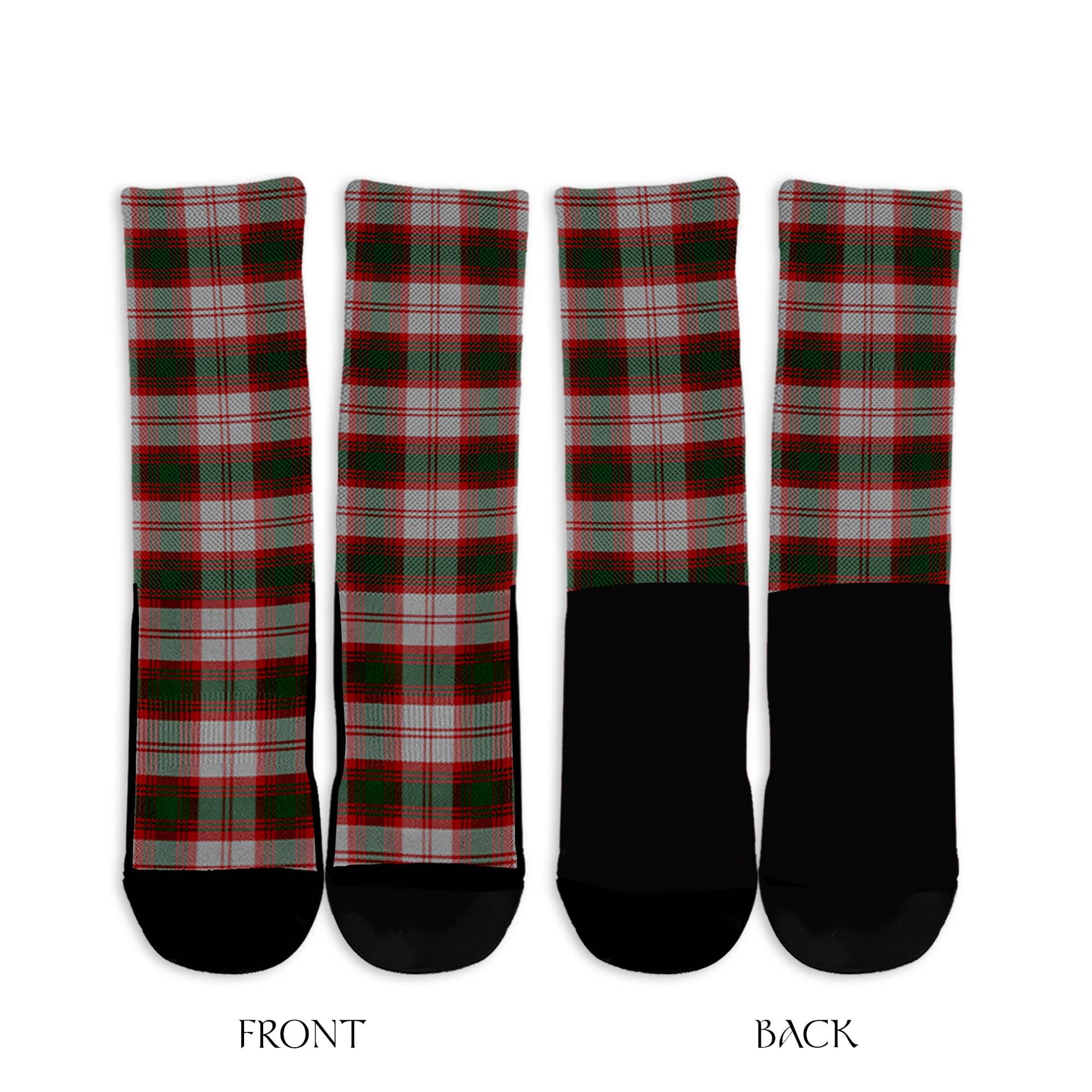 Lindsay Dress Red Tartan Crew Socks - Tartanvibesclothing