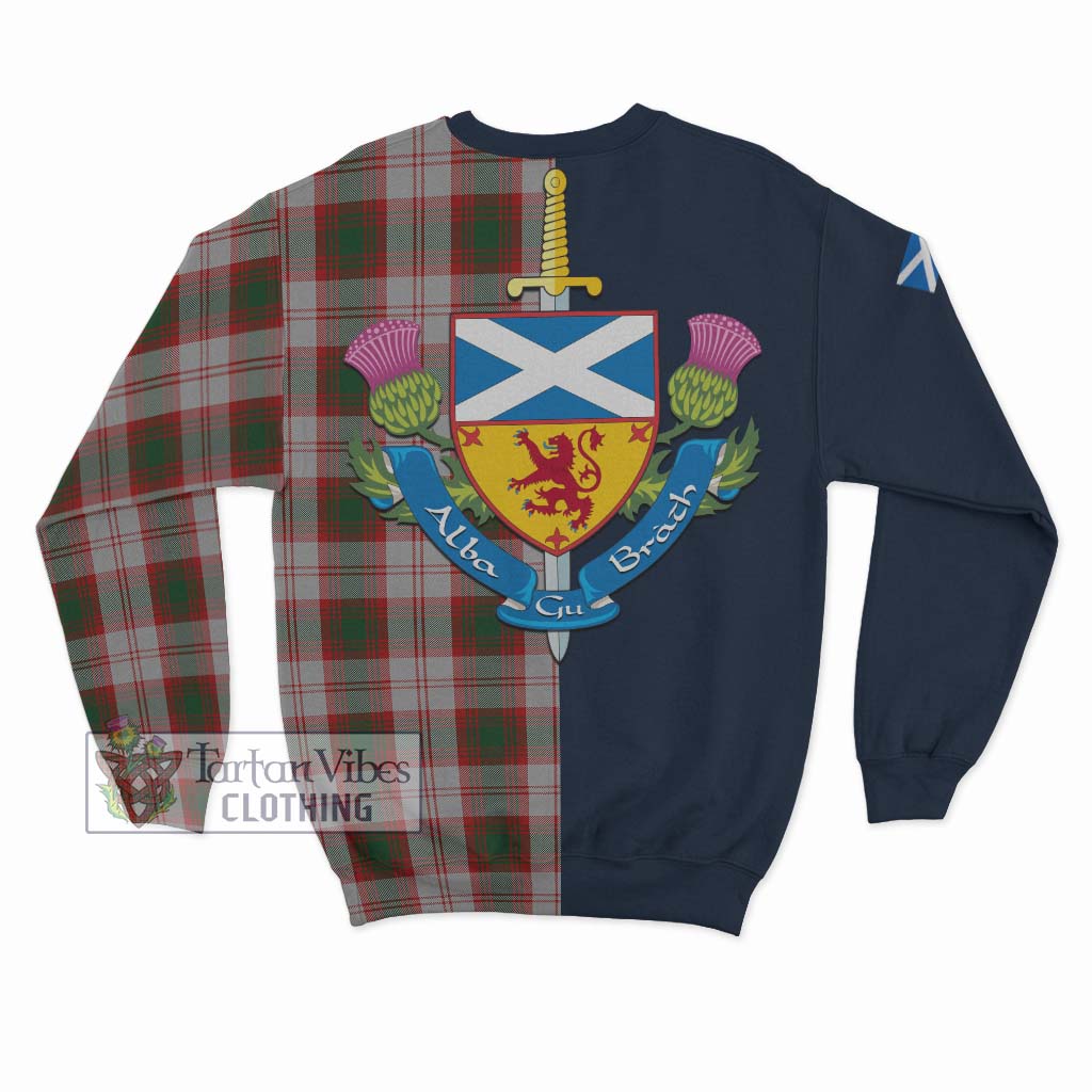 Tartan Vibes Clothing Lindsay Dress Red Tartan Sweatshirt with Scottish Lion Royal Arm Half Style