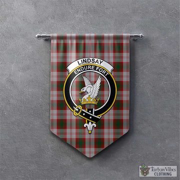 Lindsay Dress Red Tartan Gonfalon, Tartan Banner with Family Crest