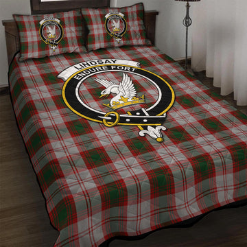 Lindsay Dress Red Tartan Quilt Bed Set with Family Crest