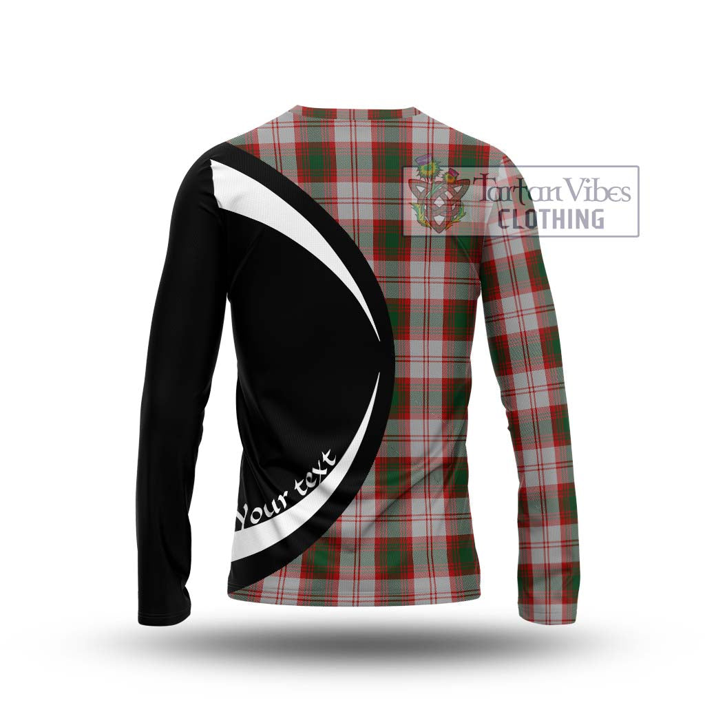 Lindsay Dress Red Tartan Long Sleeve T-Shirt with Family Crest Circle Style - Tartan Vibes Clothing