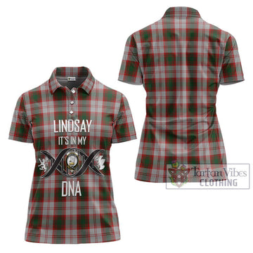 Lindsay Dress Red Tartan Women's Polo Shirt with Family Crest DNA In Me Style