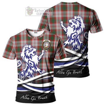 Lindsay Dress Red Tartan Cotton T-shirt with Alba Gu Brath Regal Lion Emblem