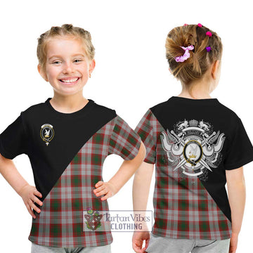 Lindsay Dress Red Tartan Kid T-Shirt with Family Crest and Military Logo Style