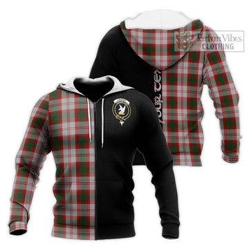 Lindsay Dress Red Tartan Knitted Hoodie with Family Crest and Half Of Me Style