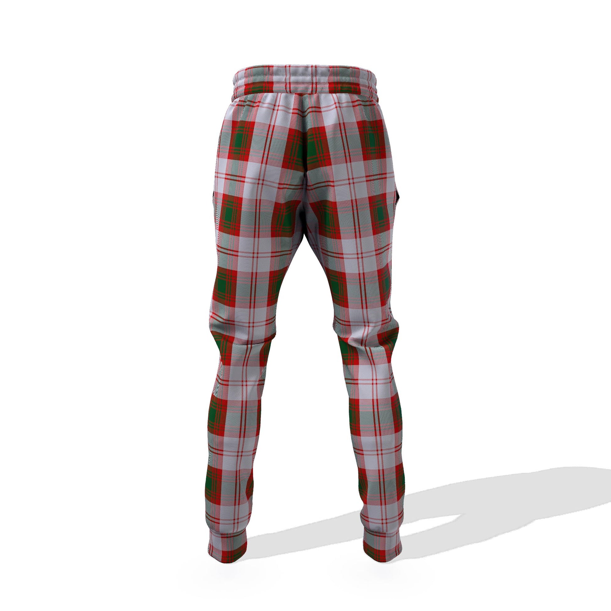 Lindsay Dress Red Tartan Joggers Pants with Family Crest 6XL - Tartan Vibes Clothing