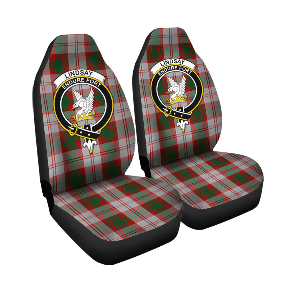 Lindsay Dress Red Tartan Car Seat Cover with Family Crest - Tartanvibesclothing