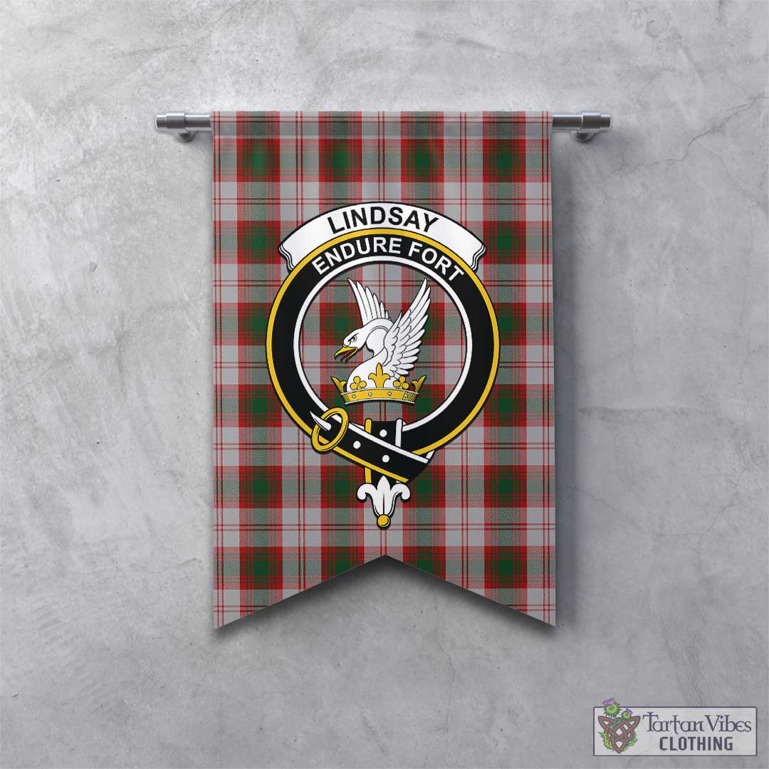 Tartan Vibes Clothing Lindsay Dress Red Tartan Gonfalon, Tartan Banner with Family Crest