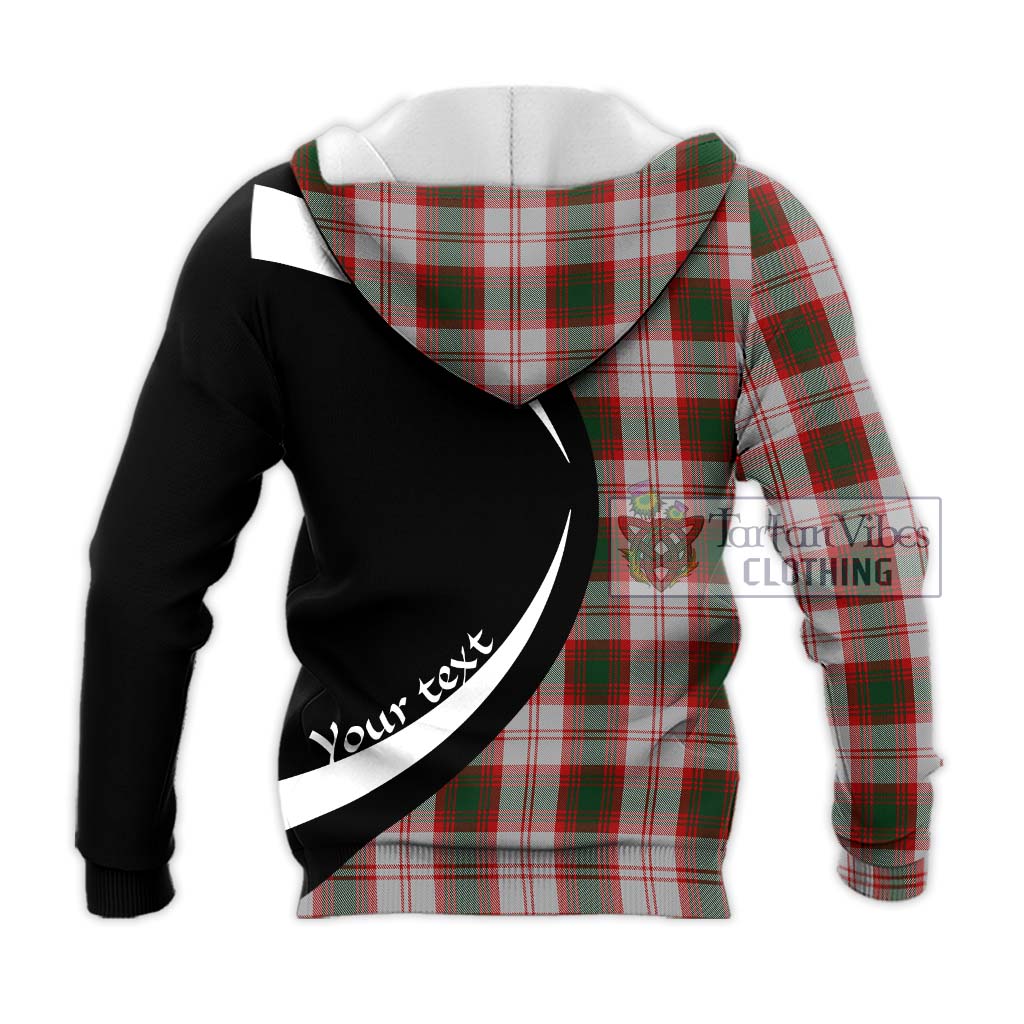 Tartan Vibes Clothing Lindsay Dress Red Tartan Knitted Hoodie with Family Crest Circle Style