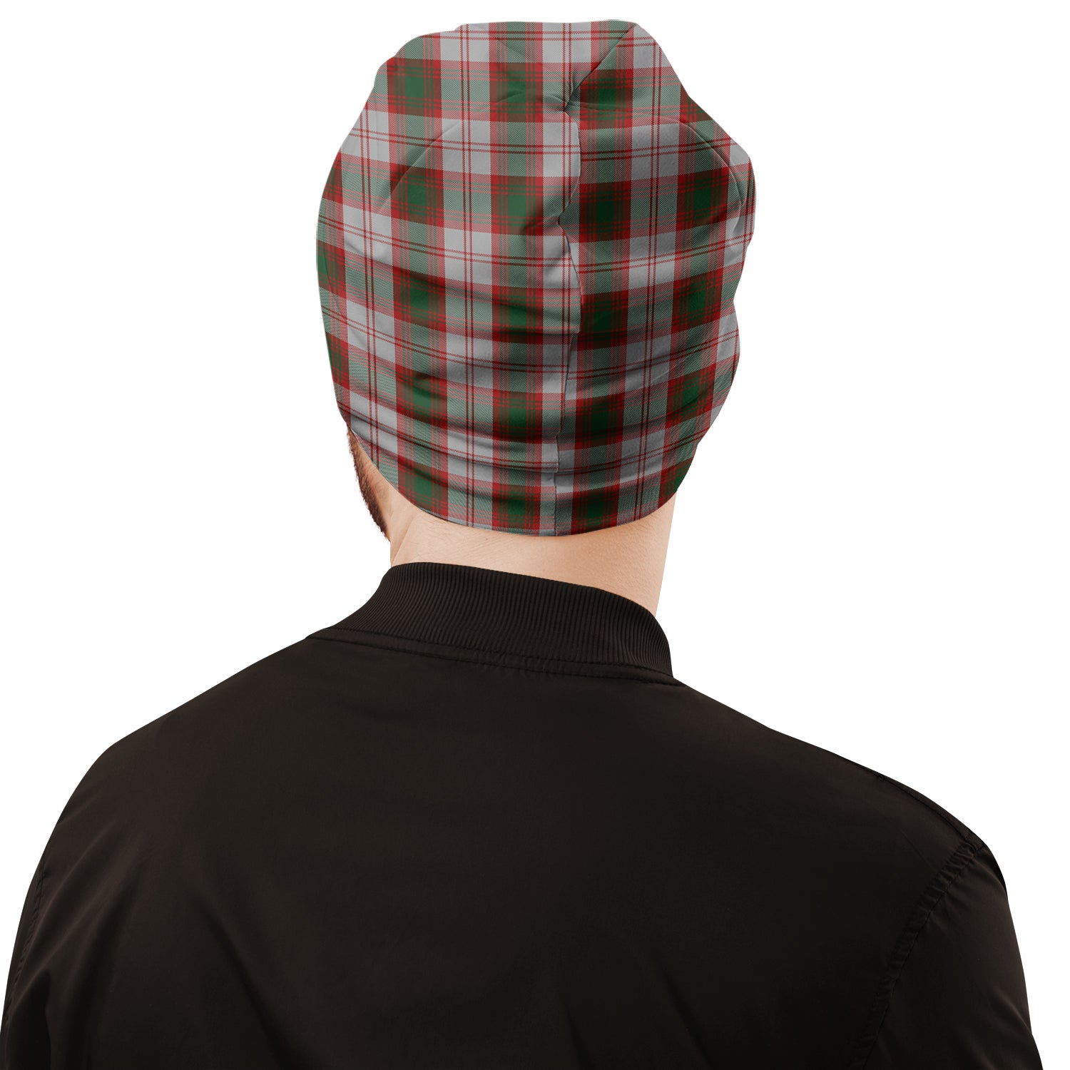 Lindsay Dress Red Tartan Beanies Hat with Family Crest - Tartan Vibes Clothing