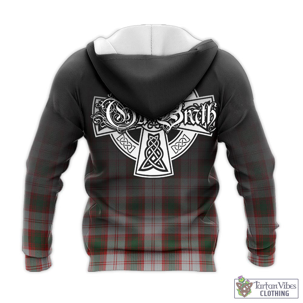 Tartan Vibes Clothing Lindsay Dress Red Tartan Knitted Hoodie Featuring Alba Gu Brath Family Crest Celtic Inspired