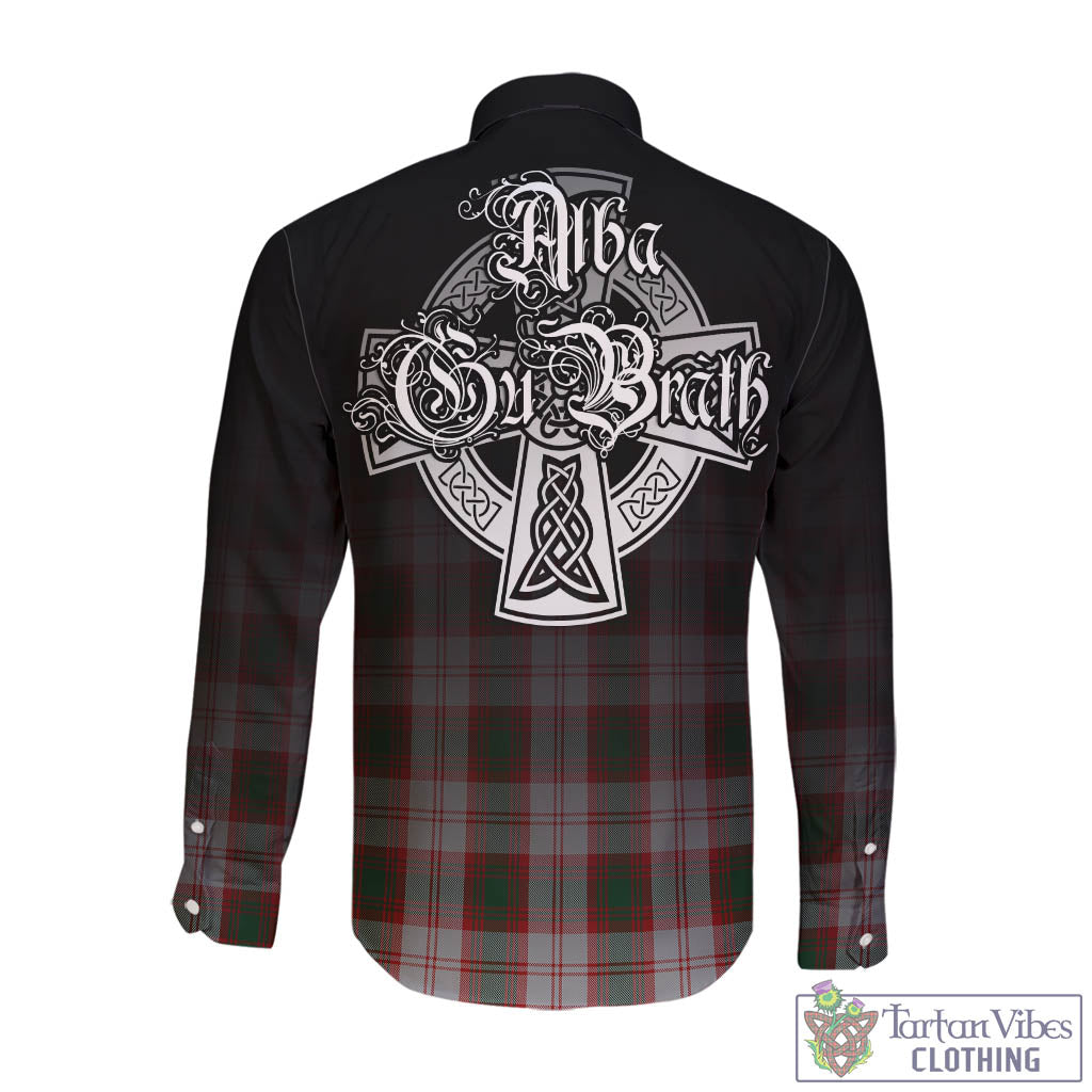 Tartan Vibes Clothing Lindsay Dress Red Tartan Long Sleeve Button Up Featuring Alba Gu Brath Family Crest Celtic Inspired