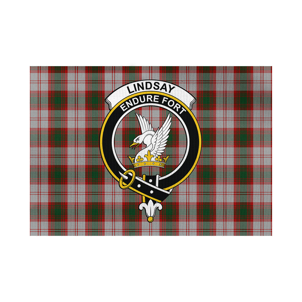 lindsay-dress-red-tartan-flag-with-family-crest