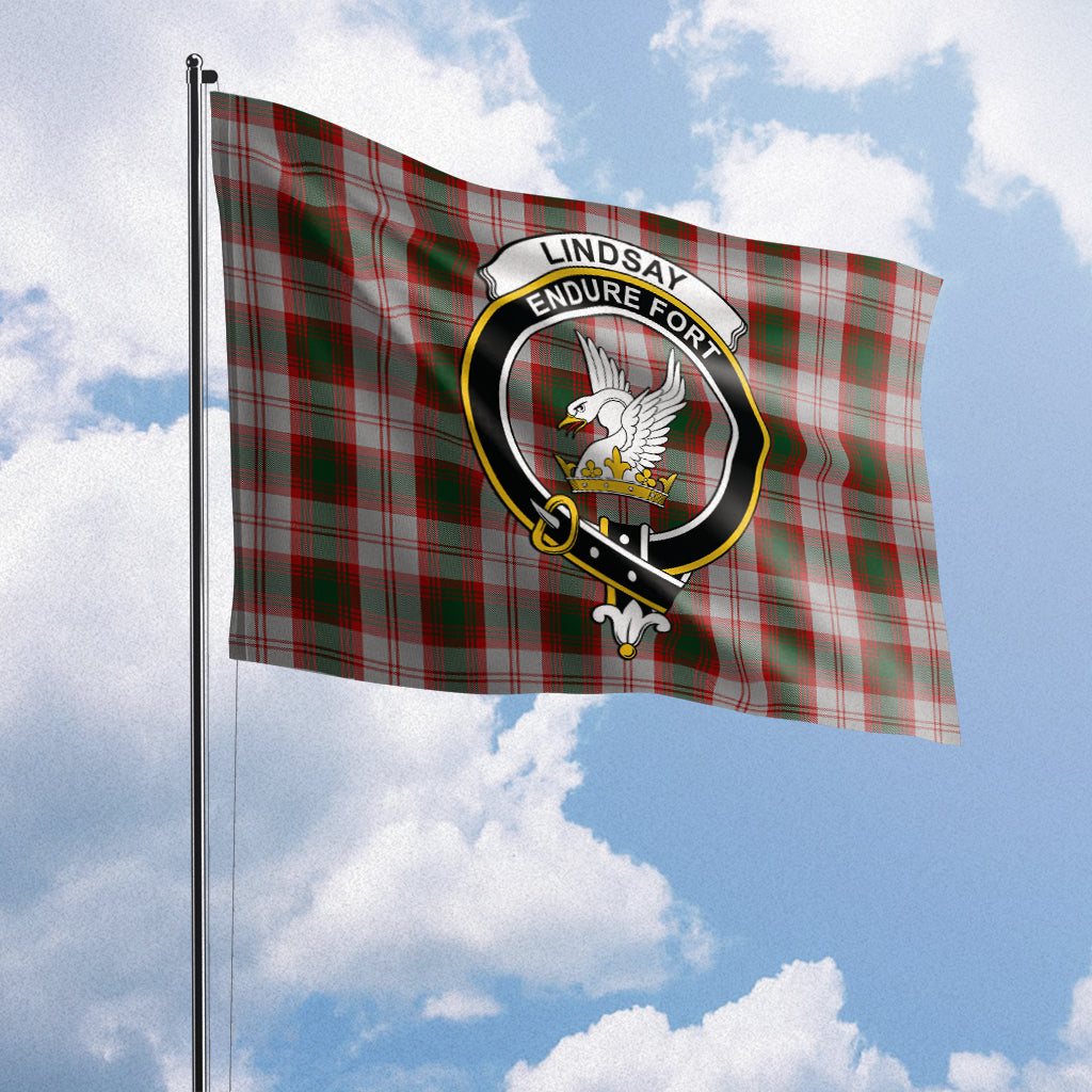 lindsay-dress-red-tartan-flag-with-family-crest