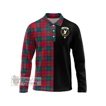 Lindsay Modern Tartan Long Sleeve Polo Shirt with Family Crest and Half Of Me Style