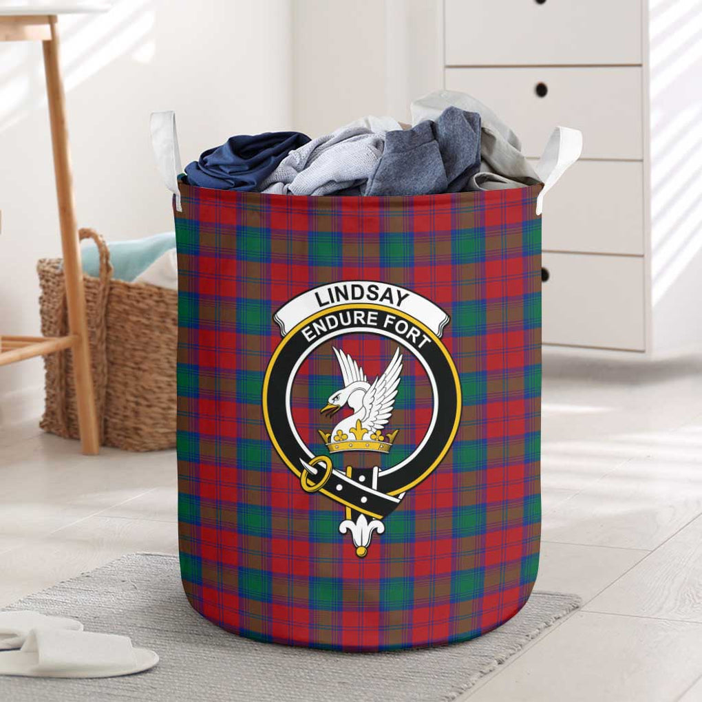 Lindsay Modern Tartan Laundry Basket with Family Crest One Size - Tartanvibesclothing Shop