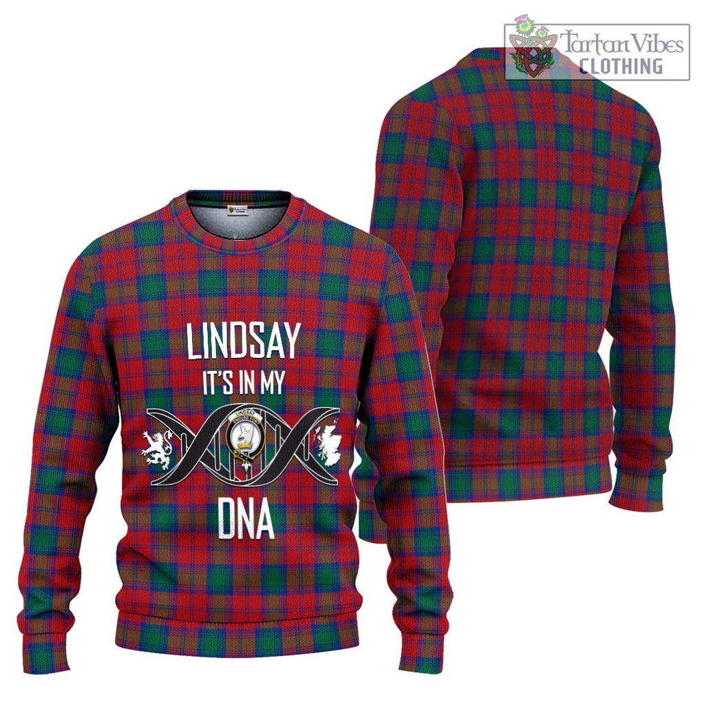 Lindsay Modern Tartan Knitted Sweater with Family Crest DNA In Me Style Unisex - Tartanvibesclothing Shop