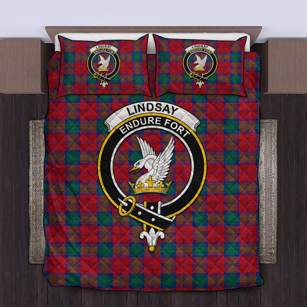 Lindsay Modern Tartan Quilt Bed Set with Family Crest Twin - Tartan Vibes Clothing