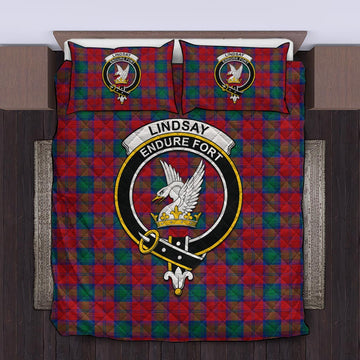 Lindsay Modern Tartan Quilt Bed Set with Family Crest