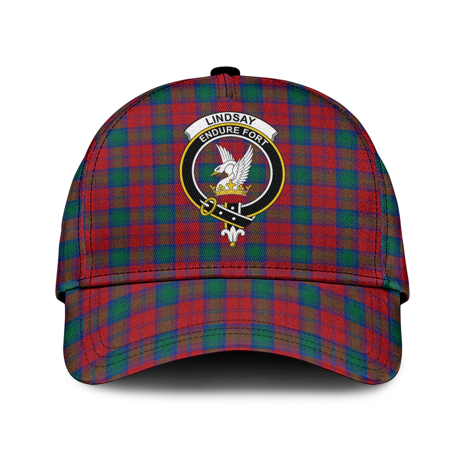 lindsay-modern-tartan-classic-cap-with-family-crest