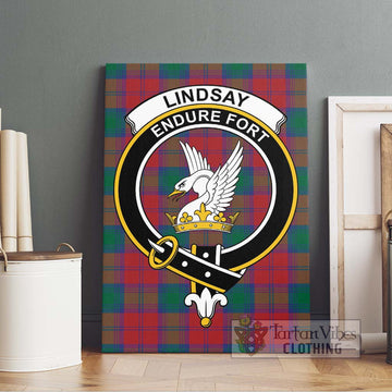 Lindsay Modern Tartan Canvas Print Wall Art with Family Crest