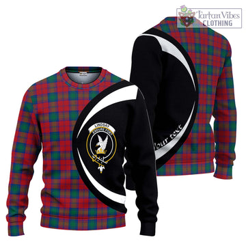 Lindsay Modern Tartan Ugly Sweater with Family Crest Circle Style