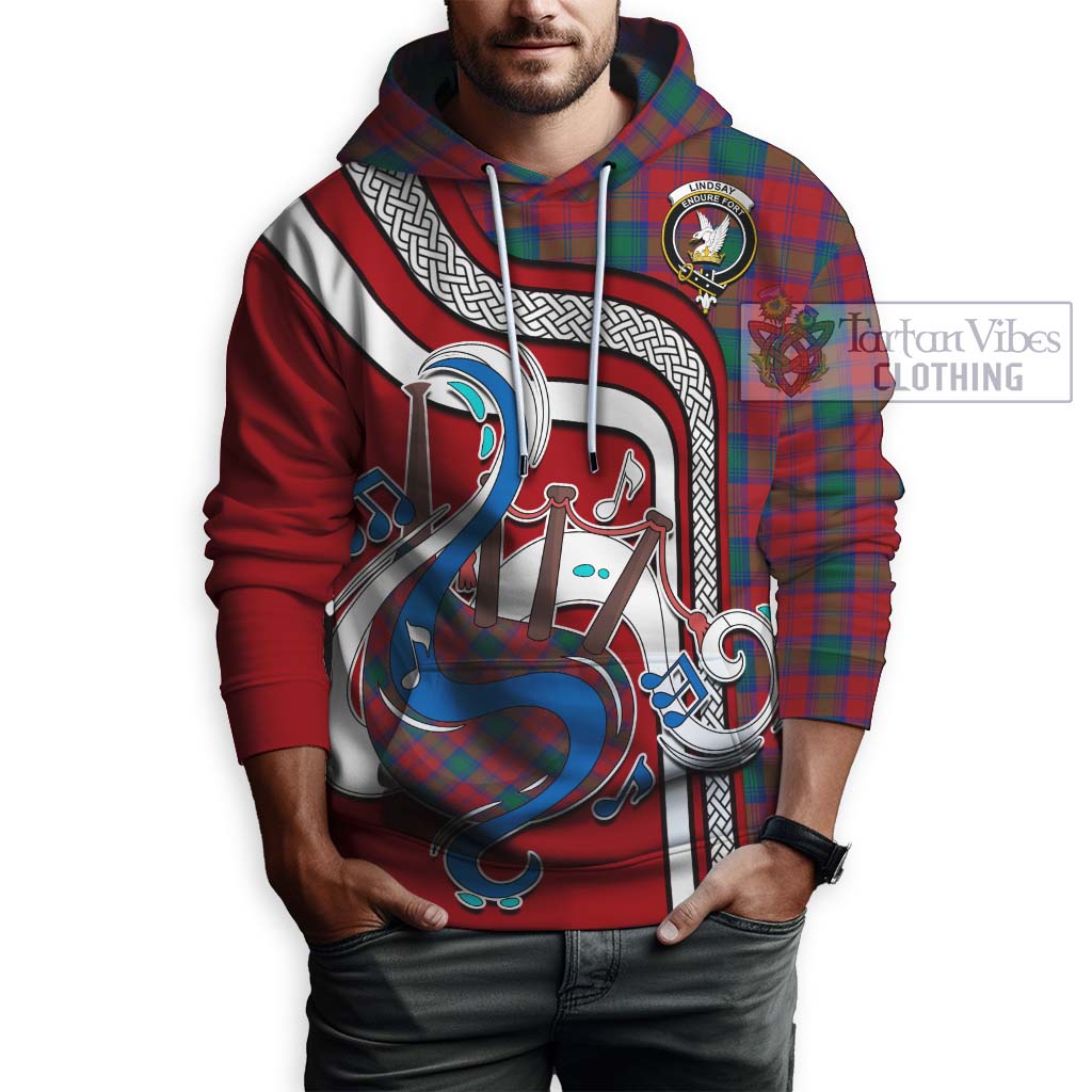 Tartan Vibes Clothing Lindsay Modern Tartan Hoodie with Epic Bagpipe Style