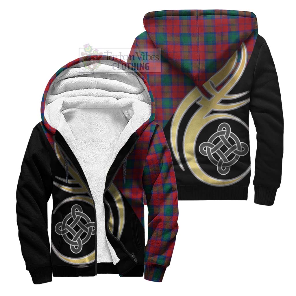 Lindsay Modern Tartan Sherpa Hoodie with Family Crest and Celtic Symbol Style Unisex S - Tartan Vibes Clothing