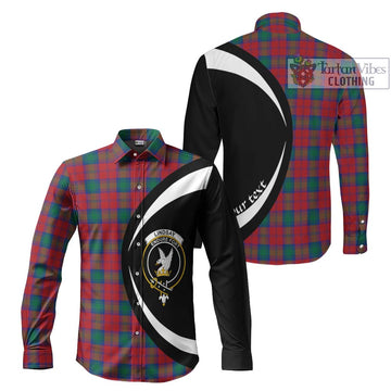 Lindsay Modern Tartan Long Sleeve Button Up with Family Crest Circle Style