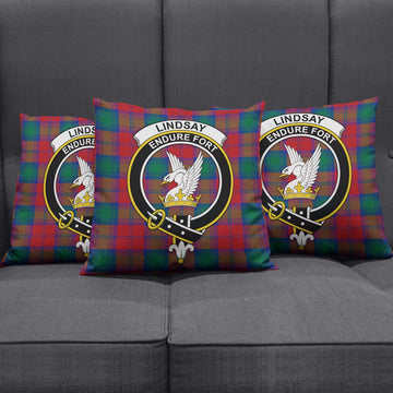 Lindsay Modern Tartan Pillow Cover with Family Crest